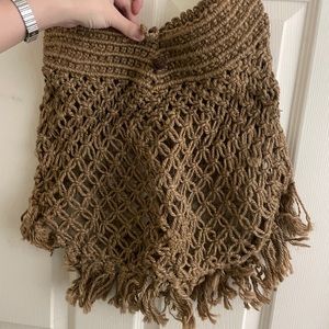 Woven cossbody bag shoulder bag brown with walnut